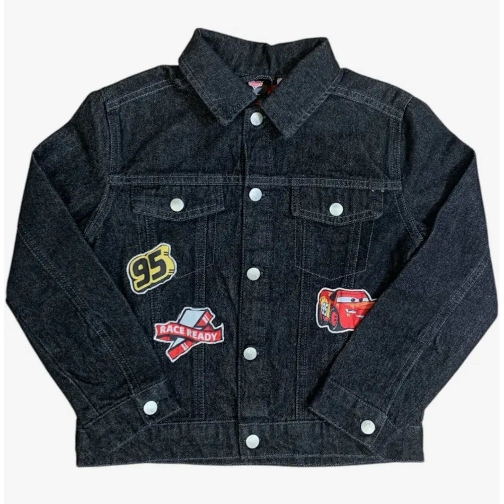 DreamWave Boy's Licensed Character Long Sleeve Denim CARS Jacket with Patches